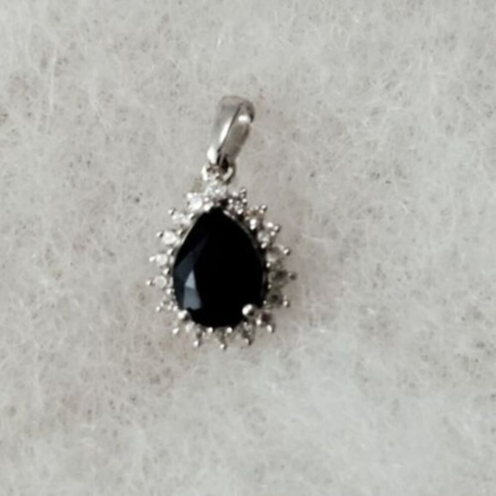 D'Joy‎ Sterling Silver 925 With Black Gemstone Pendant Charm